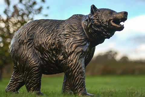 Life Size Bronze Grizzly Bear Statue for Garden BOK1-522