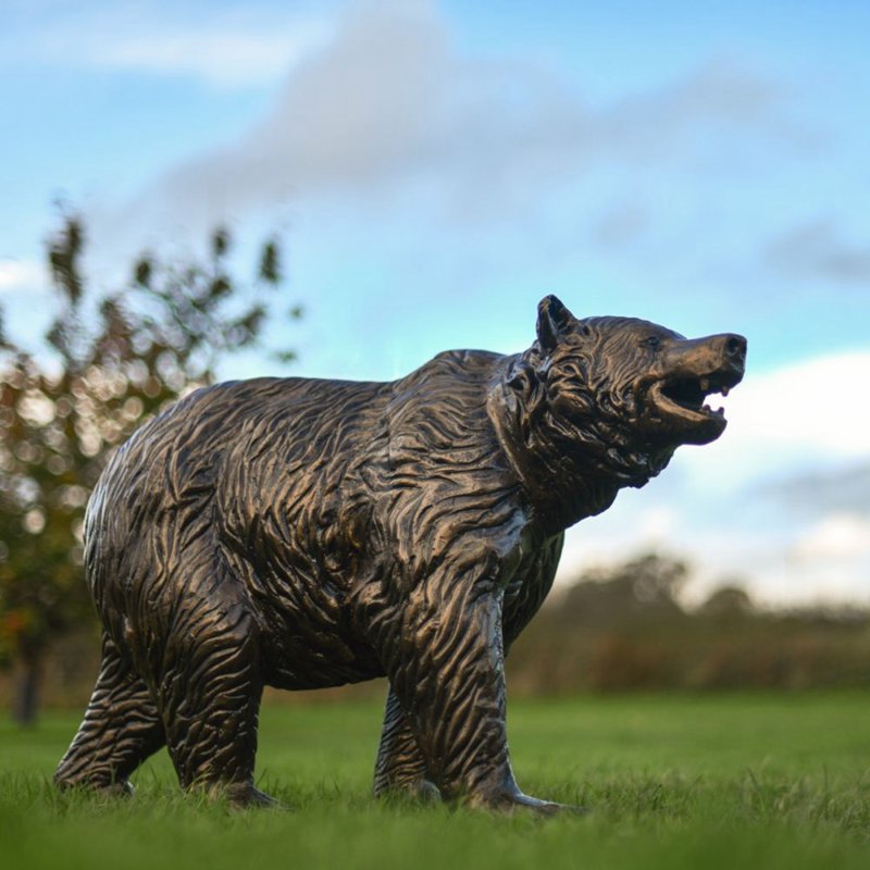 BRONZE BEAR STATUE (2)