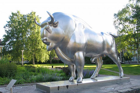 Large Stainless Avesta Steels Bison Sculpture CSS-371