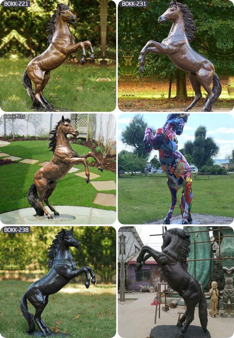 jumping bronze horse