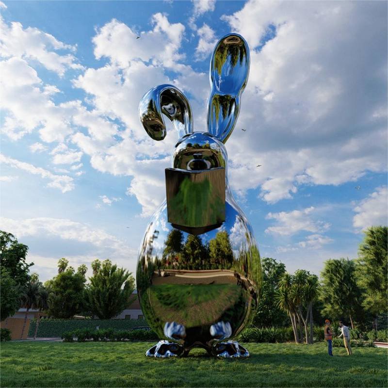 metal rabbit statue (3)