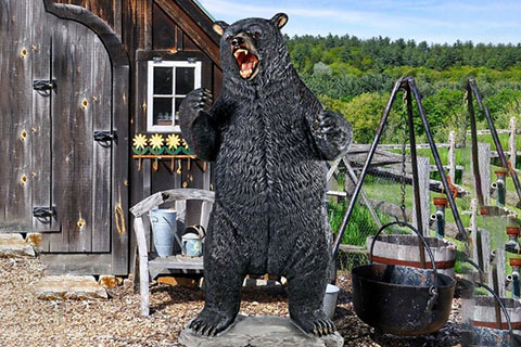 Standing Life Size Black Bear Statue for Sale BOK1-553