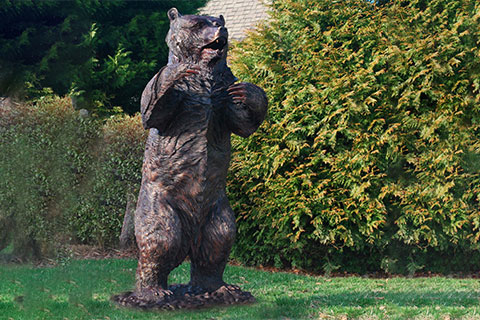 Life Size Bronze Black Bear Welcome Statue for Outdoor BOK1-553