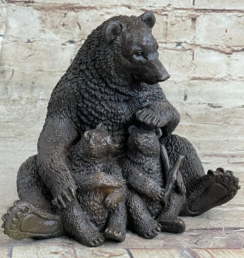 bronze black bear statue