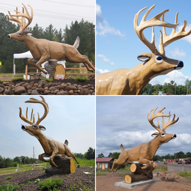 bronze deer sculpture for lawn (5)