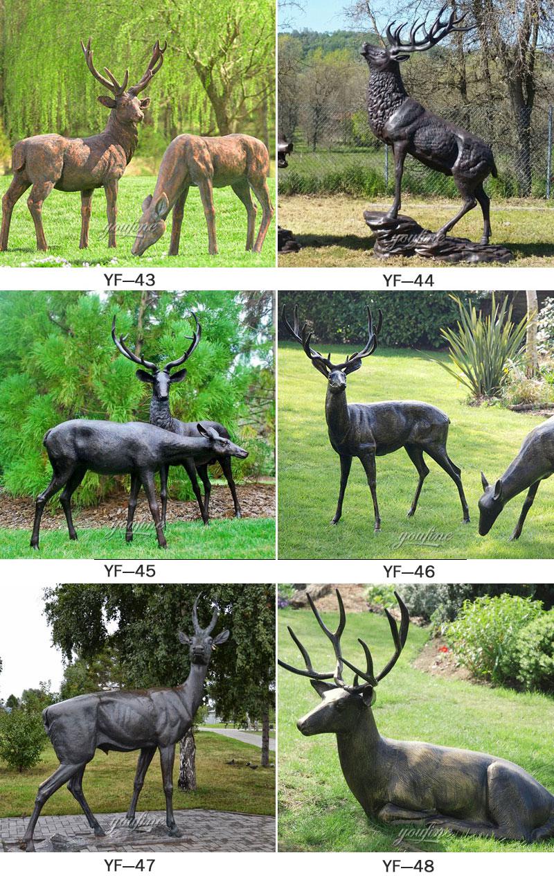 bronze deer sculpture for lawn (6)