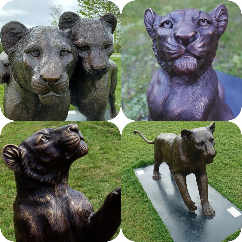 bronze lion statues