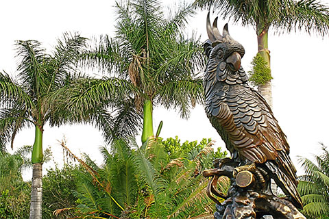 Custom Outdoor Bronze Parrot Statue Manufacturer BOK1-524