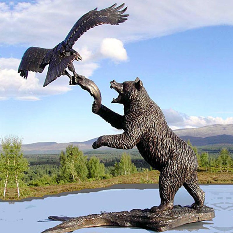 life size bronze bear statue for garden or school (10)