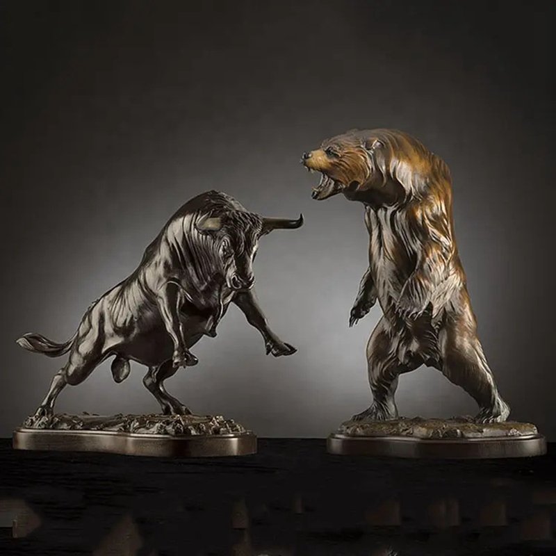 bronze bull and bear statue (3)
