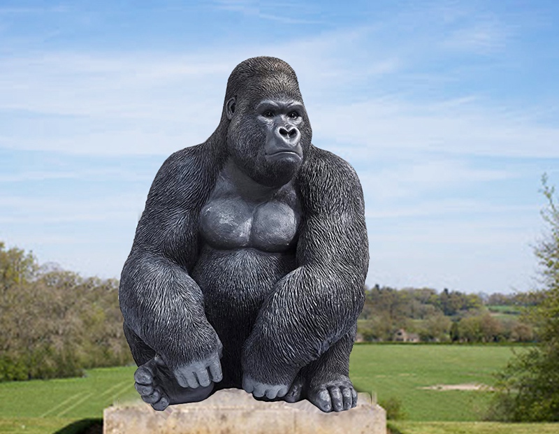 bronze gorilla garden statue