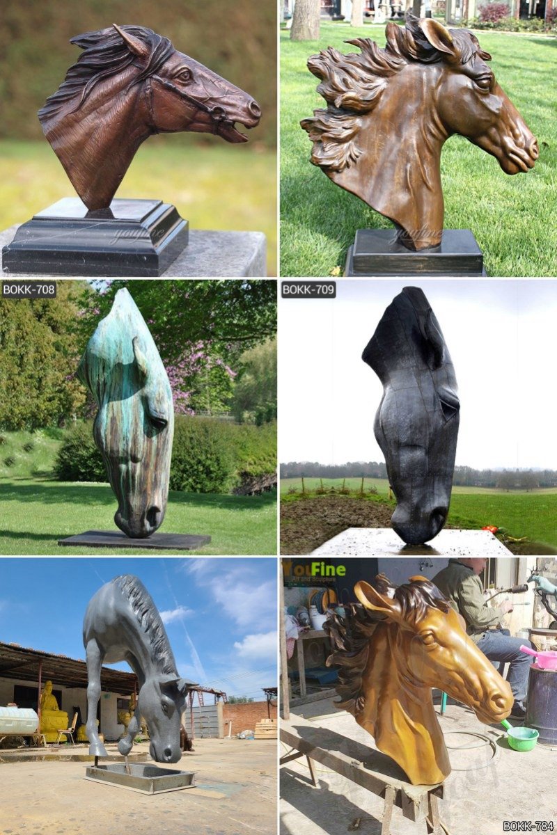 bronze horse head statues (1)