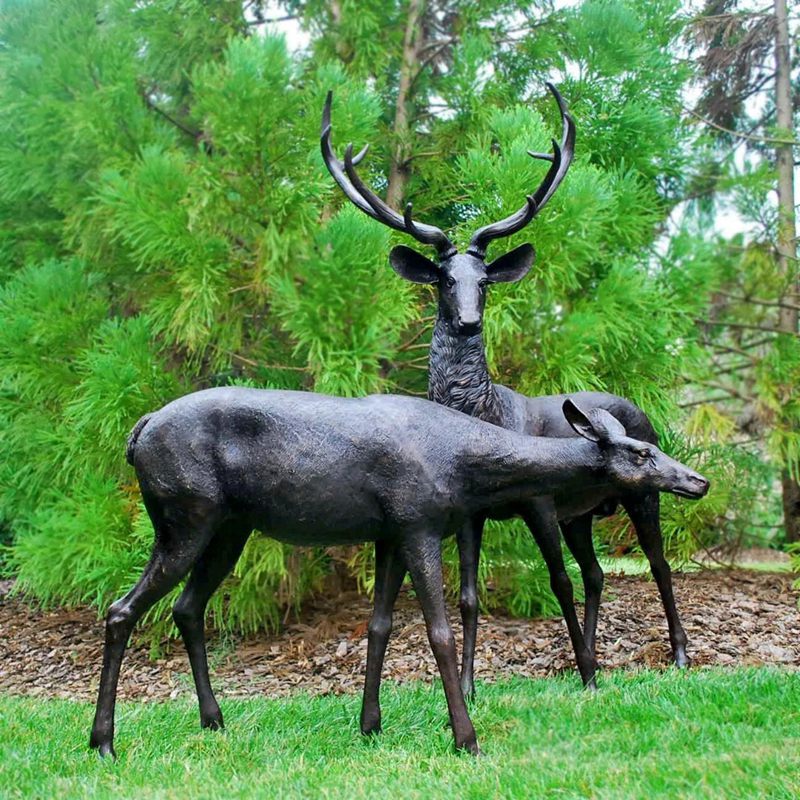 life size bronze deer statue 