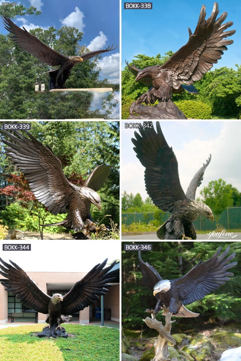 more bronze eagle statues