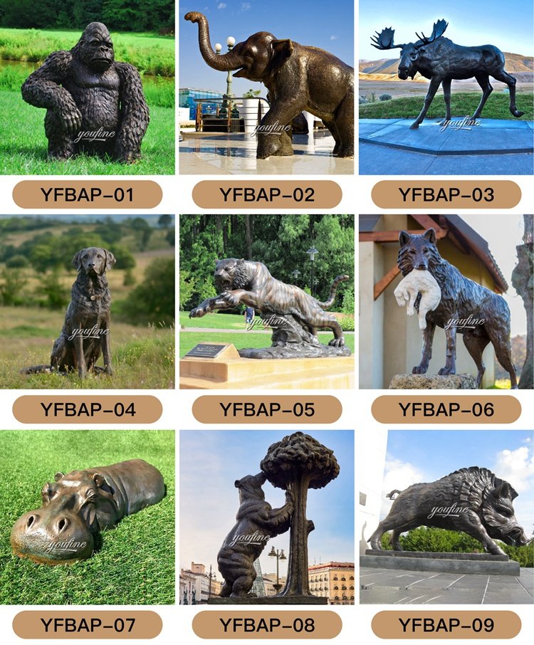 Street High-Quality Decor Bronze Howling Lone Wolf Garden Statue (1)