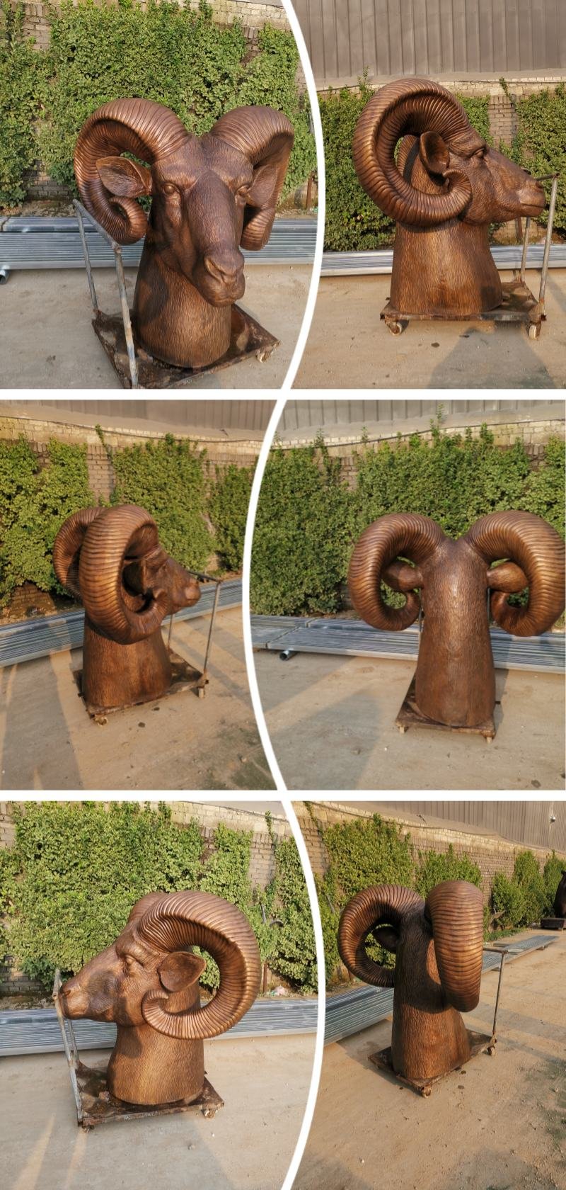 bronze animal head statues (2)
