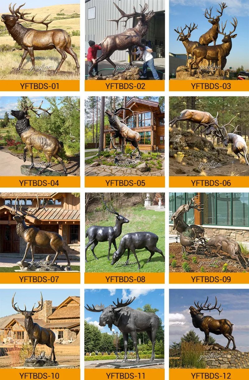 bronze animal head statues (4)