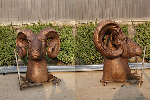 Custom Ram Sculpture Bronze Animal Head Foundry