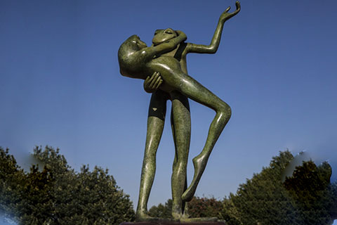 Large Bronze Dancing Frogs Statue for Garden