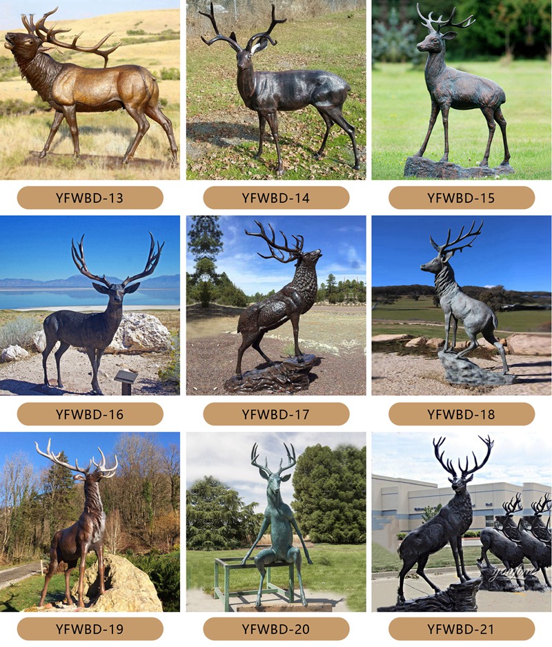 bronze deer statue for sale (7)