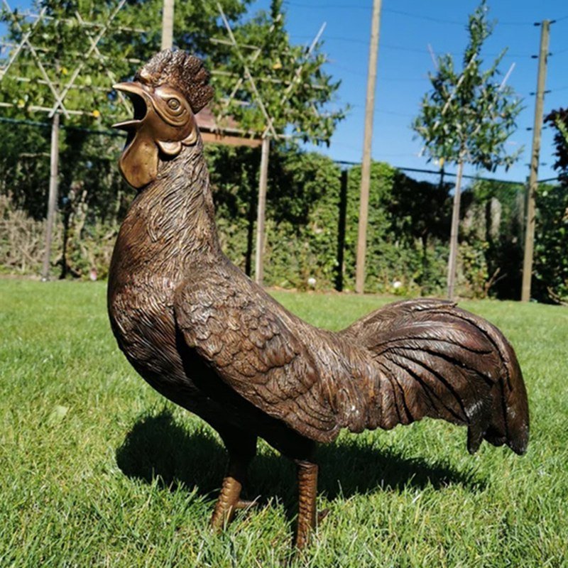 bronze rooster sculpture (1)