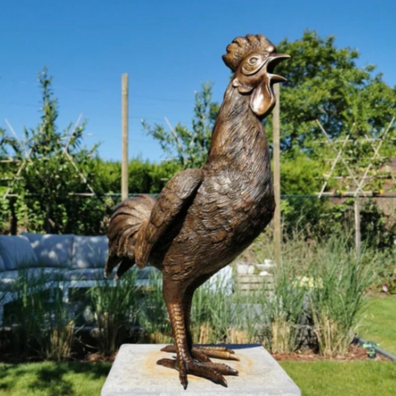 bronze rooster sculpture (2)