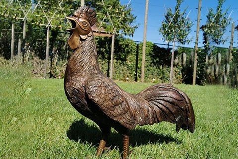 Outdoor Custom Bronze Rooster Statue for Sale