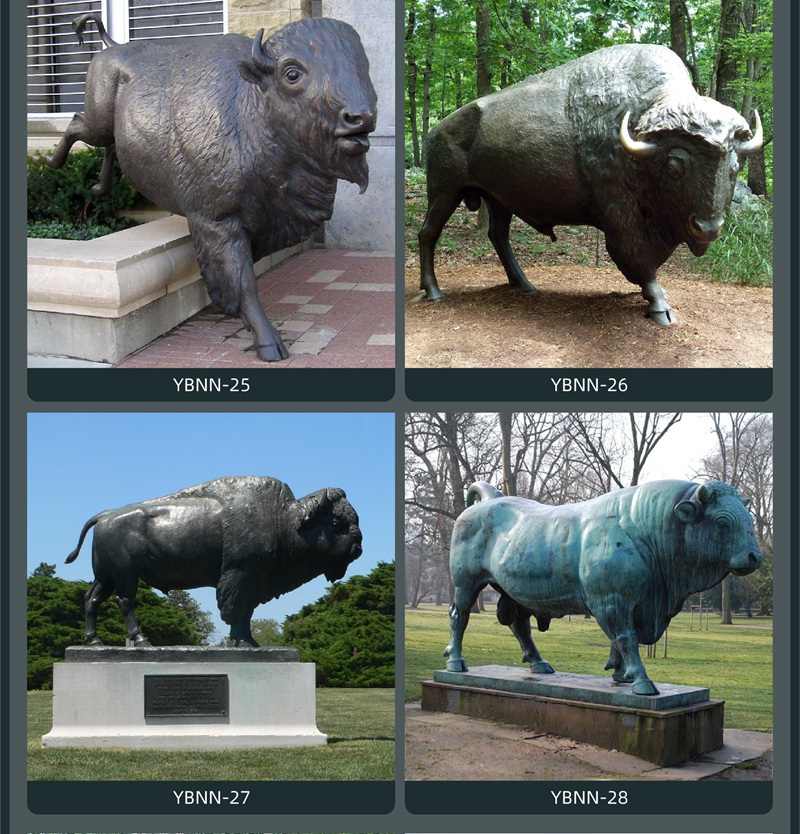 bronze Buffalo Bison Statue (5)