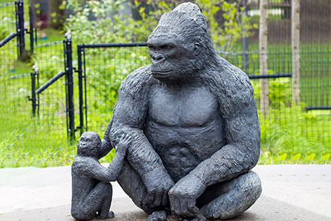 Life Size Bronze Chimpanzee Statue for Garden