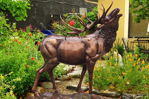 Life Size Bronze Deer Statue Outdoor Decor