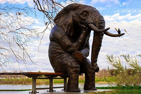 Bronze Wise Elephant Large Animal Statue for Sale