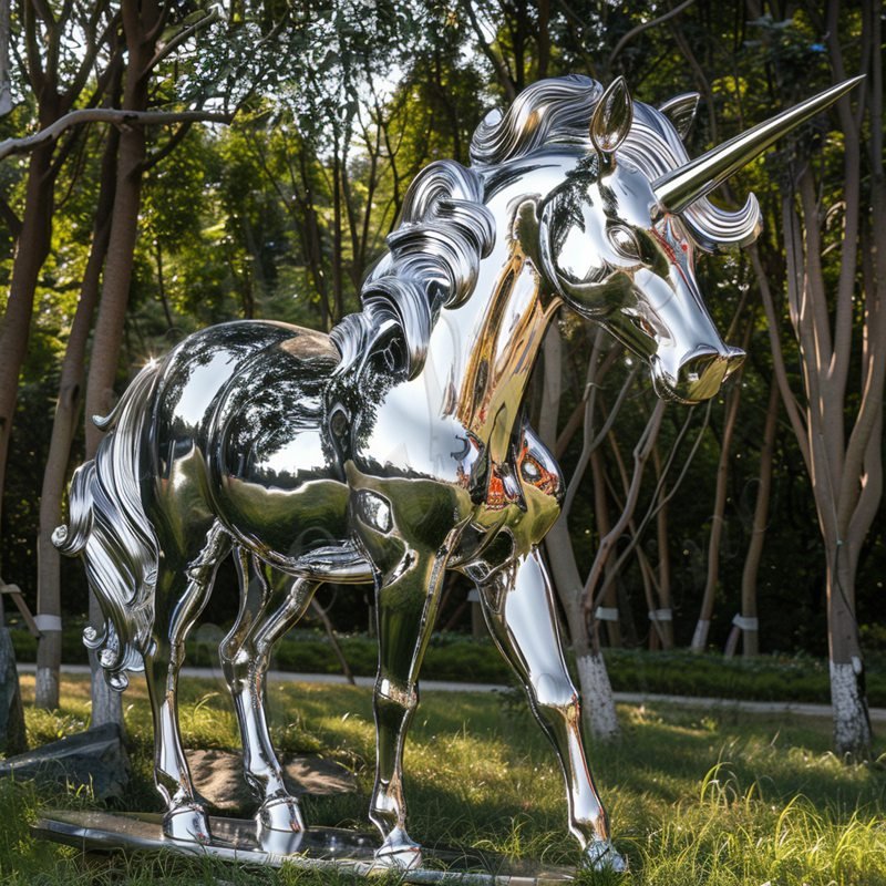 Stainless Steel Unicorn Statue (2)