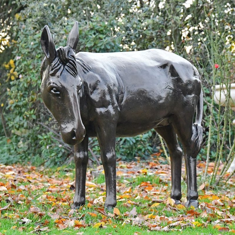 bronze donkey yard decor  (1)