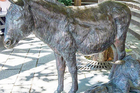 Outdoor Bronze Donkey Statues Garden for Sale